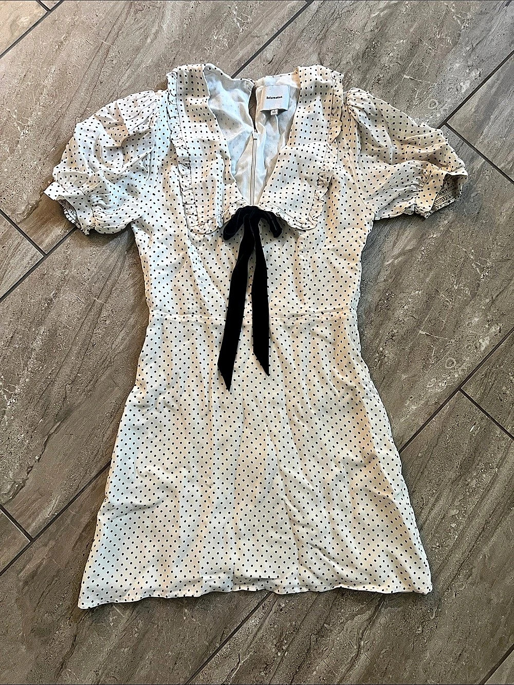 Reformation Kaylia Dress Polka Dot Puff Sleeve Mini XS